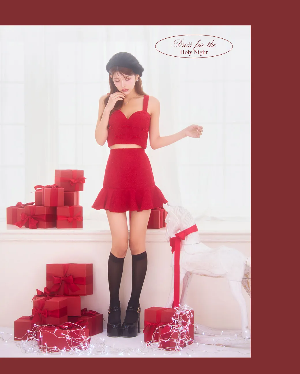 リボンセットアップミニドレス