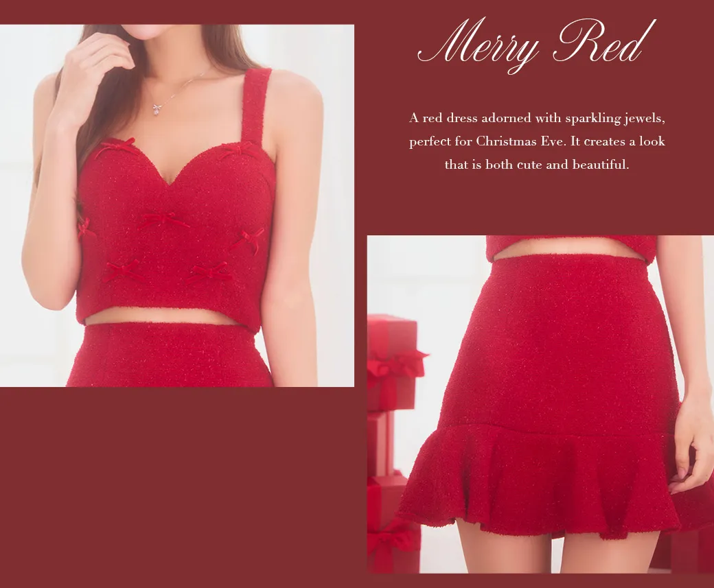 リボンセットアップミニドレス