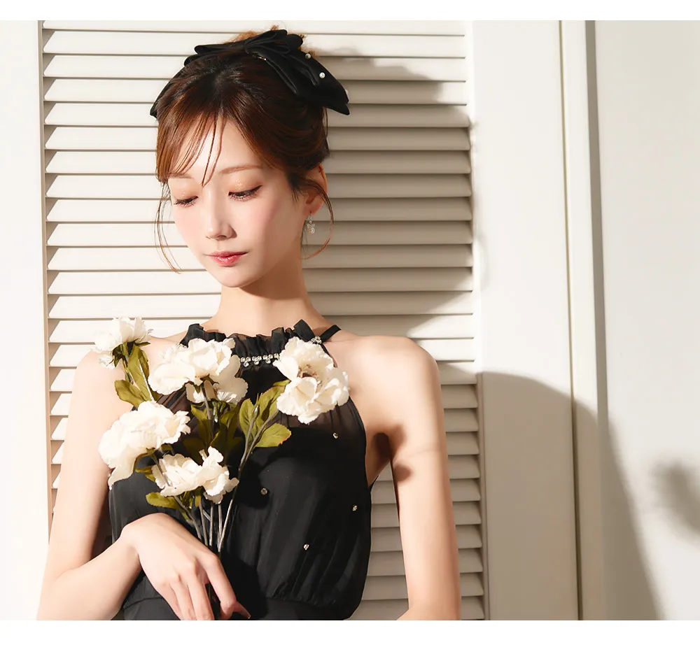 アメスリビジューティアードフレアワンピース/キャバドレス