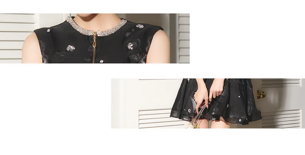 フロントジップシフォンミニドレス