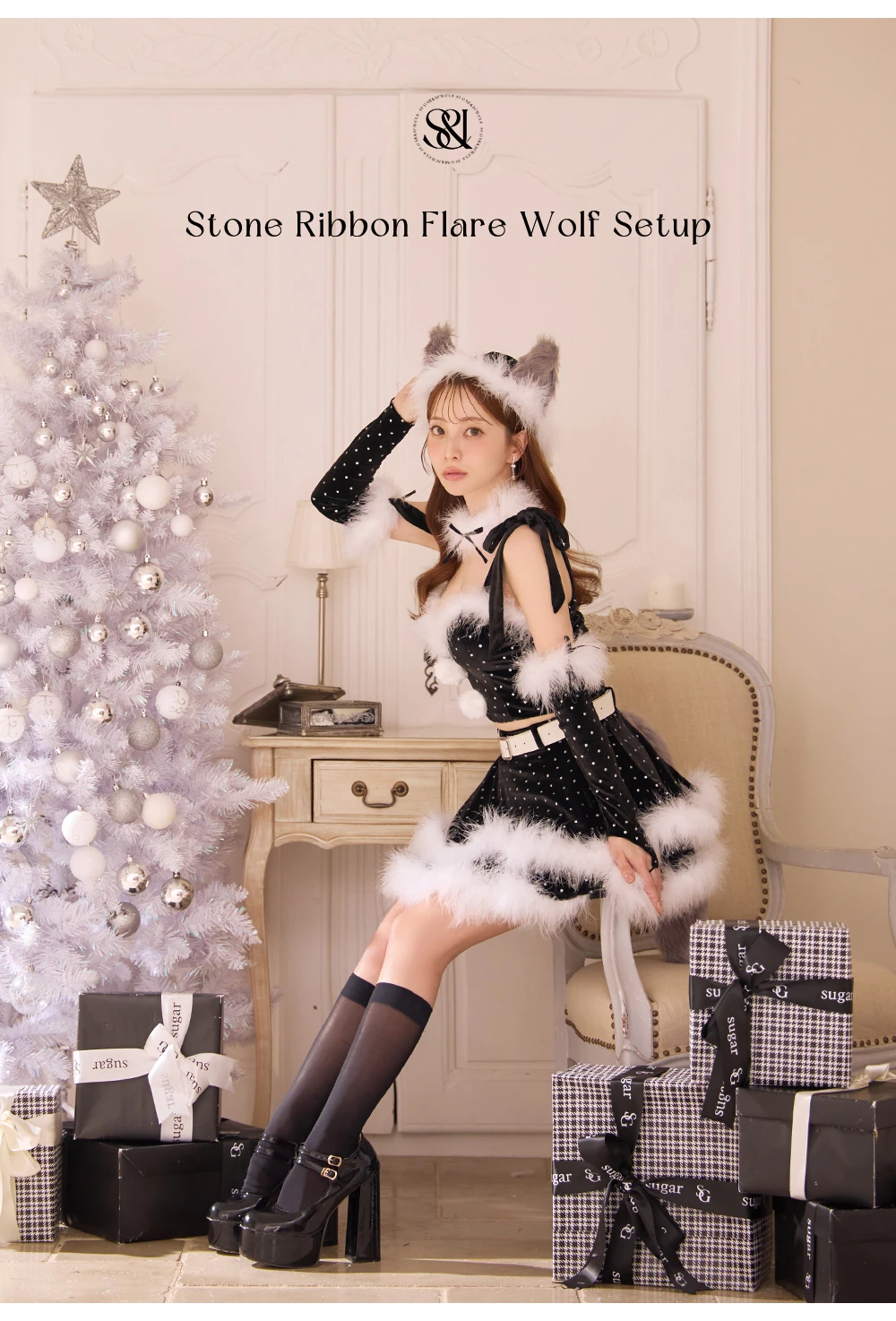 桜咲乃愛ちゃんコラボフレアセットアップウルフサンタコスプレ1