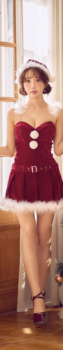 クラシカルベルト付きサンタコスプレ