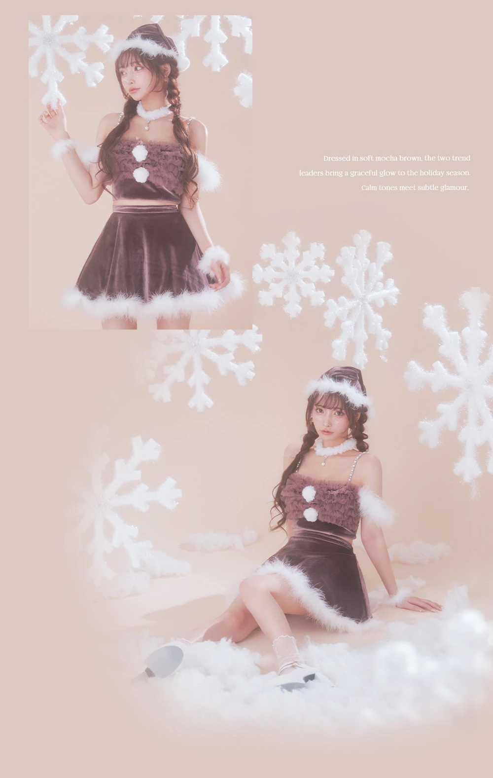 【サンタ】チュールフリルオフショルセットアップサンタコスプレ3