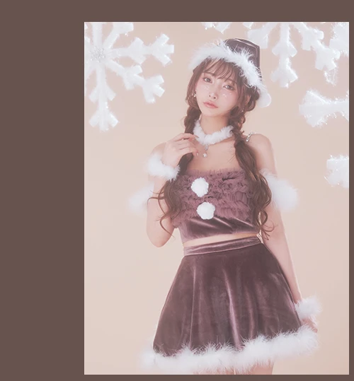 【サンタ】チュールフリルオフショルセットアップサンタコスプレ