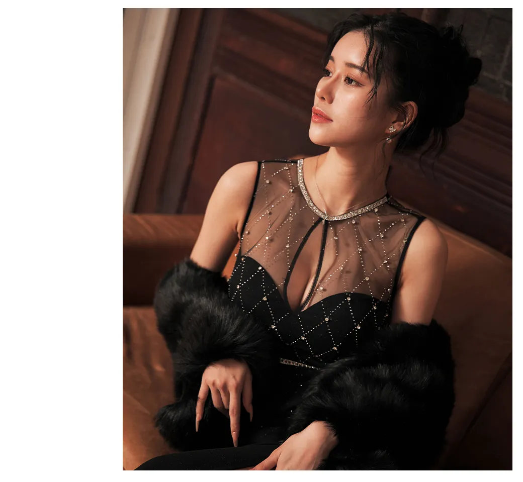 シフォンショルダービジュードレス/キャバドレス4