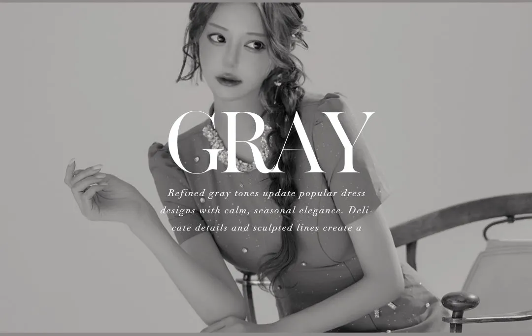 グレー / 新色 / ビジュー / タイトドレス / ミニ丈 / 大人ドレス / 冬カラー / 上品モード / キャバドレス / 洗練 3
