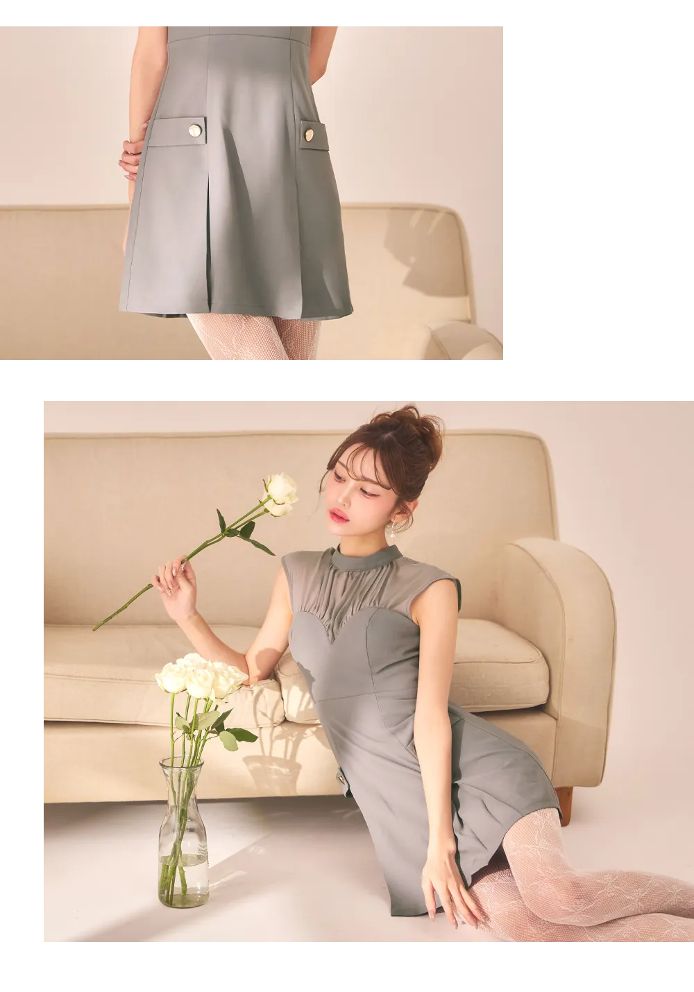 ビジューリボンマーメイドミニドレス/キャバドレス3