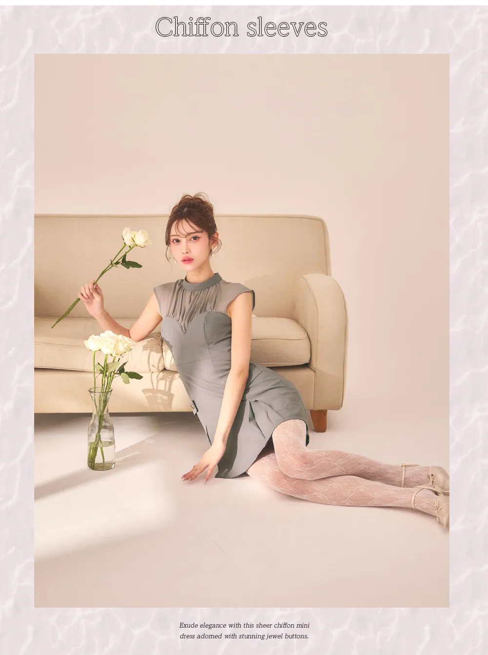 ビジューリボンマーメイドミニドレス/キャバドレス3