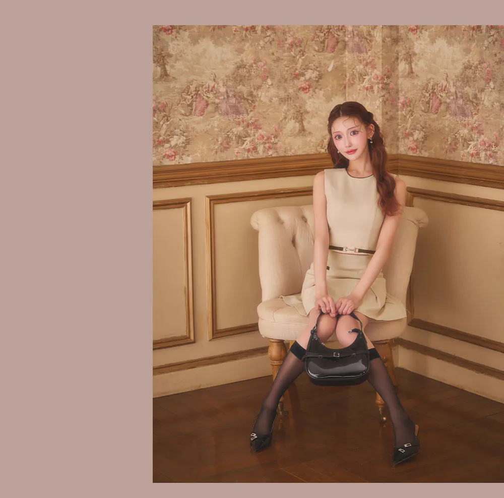 ボックスプリーツセットアップミニドレス/キャバドレス4