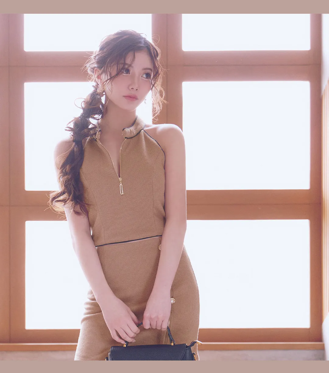 ホルターネックジップスリットセットアップドレス/キャバドレス4