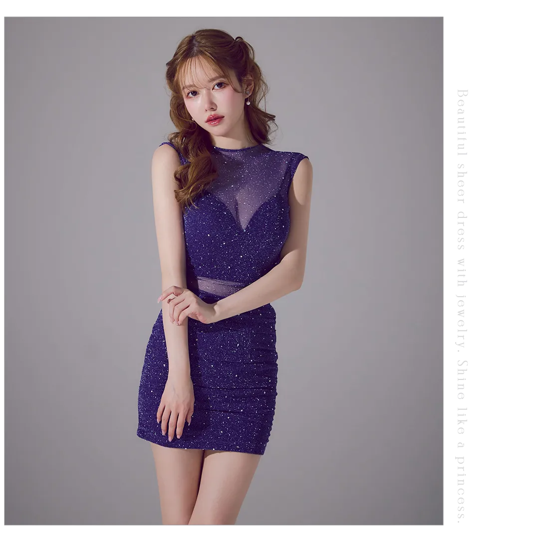 シアーラメビジューセットアップミニドレス/キャバドレス2