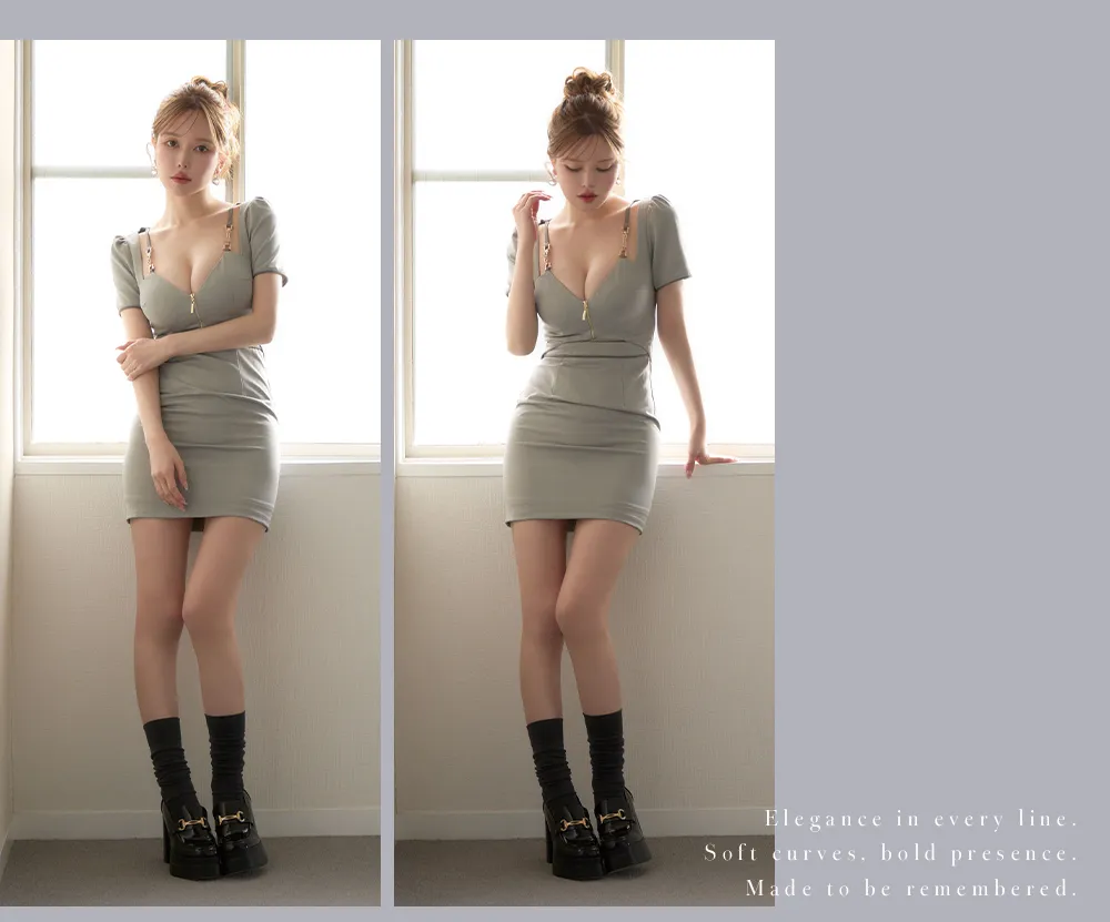 ウエストカットタイトミニドレス/キャバドレス3