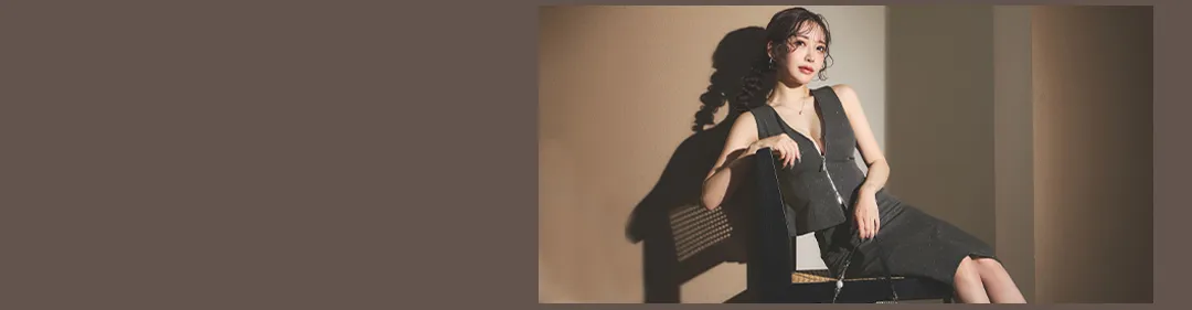 ペプラムジップミディアムタイトセットアップドレス/キャバドレス7