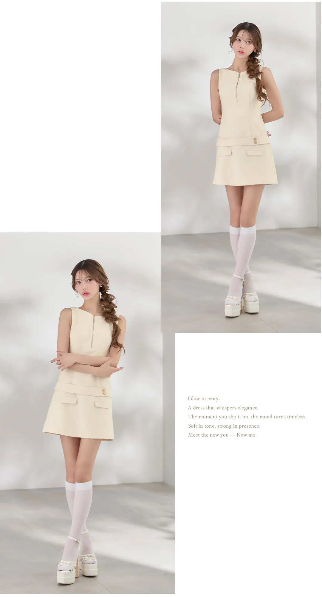 ハーフジップローウエストベルトミニドレス/キャバドレス2