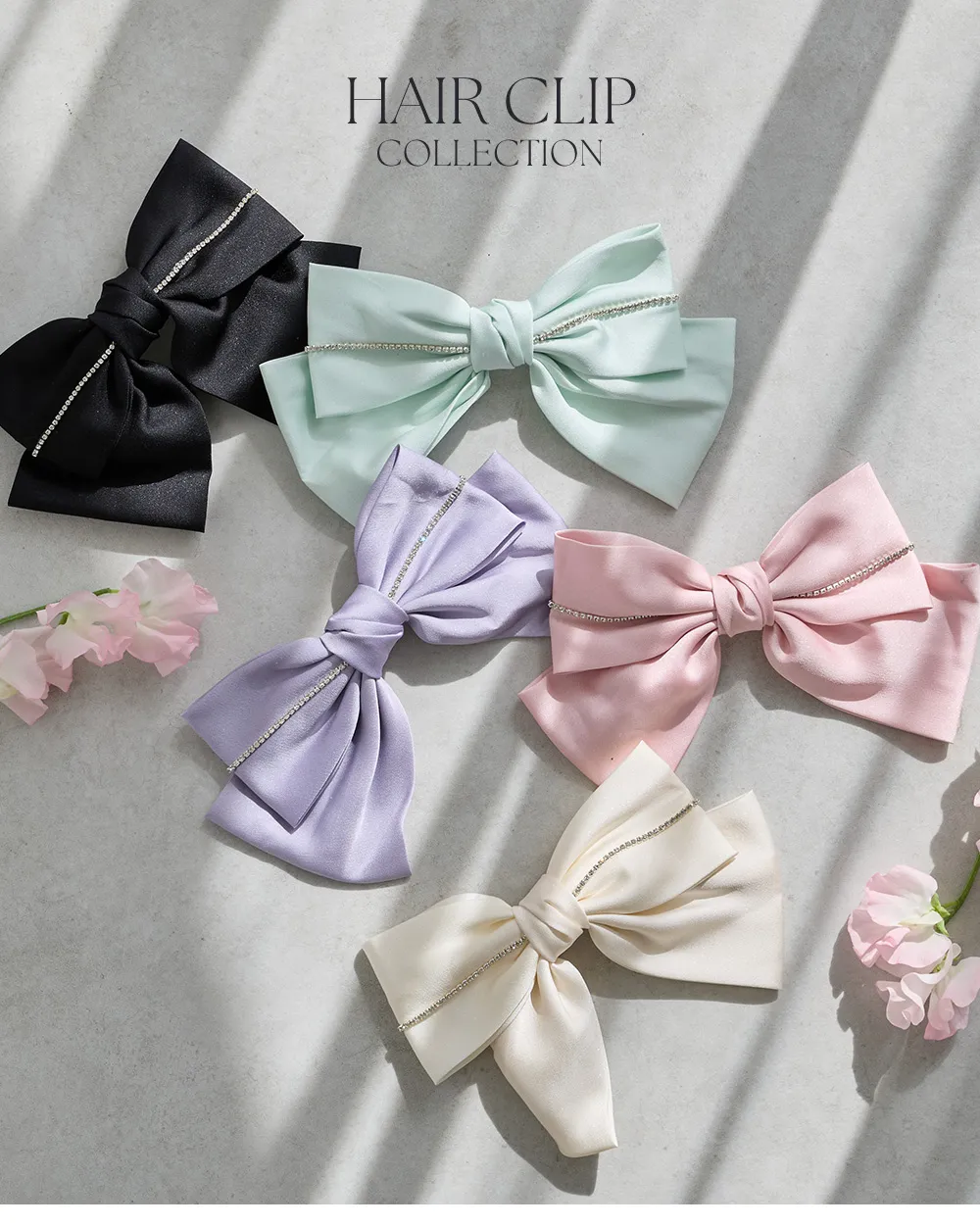 【ヘアアクセサリー/バレッタ】【Angel R/エンジェルアール】ラインビジューレースダブルリボン[OF02] [AR-HA011MS]