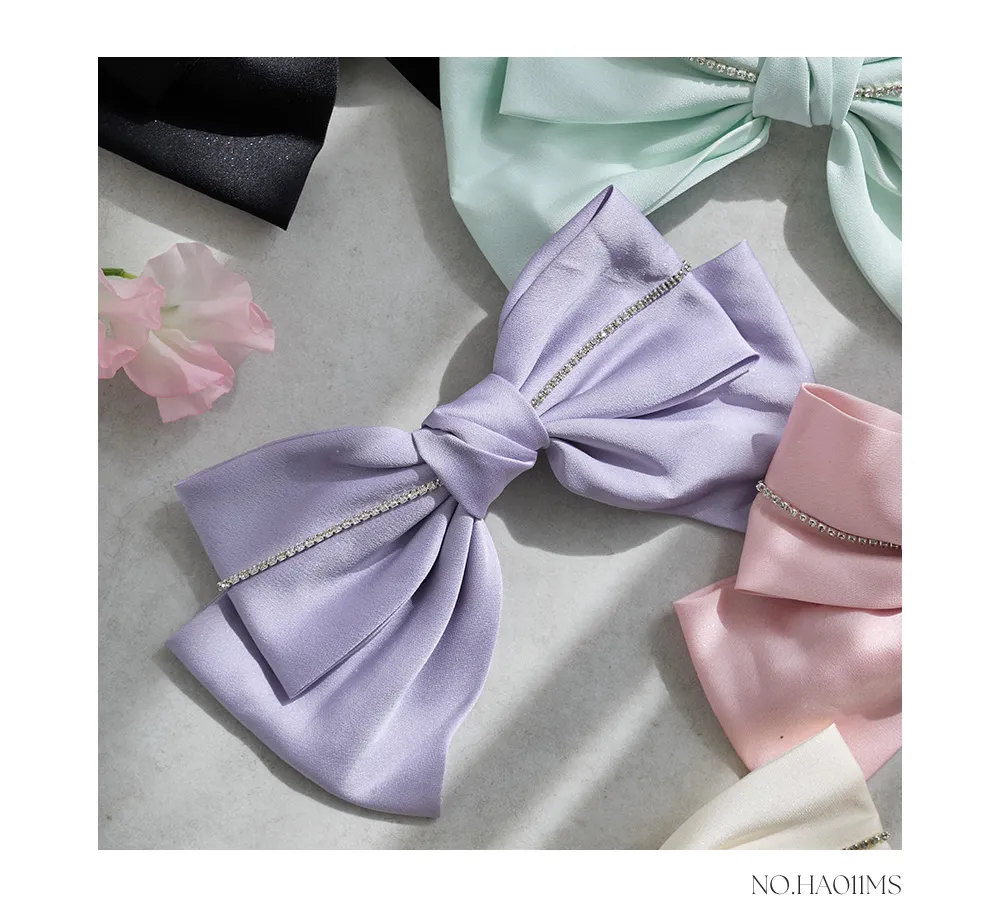 【ヘアアクセサリー/バレッタ】【Angel R/エンジェルアール】ラインビジューレースダブルリボン[OF02] [AR-HA011MS]