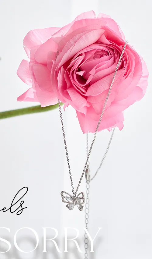 【アクセサリー：ネックレス】シルバーバタフライモチーフネックレス【1カラー】[OF02] NE306 [NE306-250204-1]