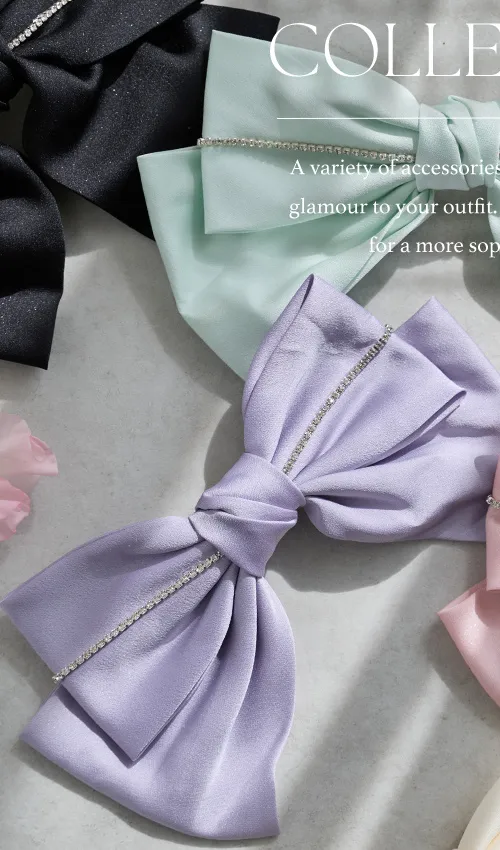 【ヘアアクセサリー/バレッタ】【Angel R/エンジェルアール】ラインビジューレースダブルリボン[OF02] [AR-HA011MS]