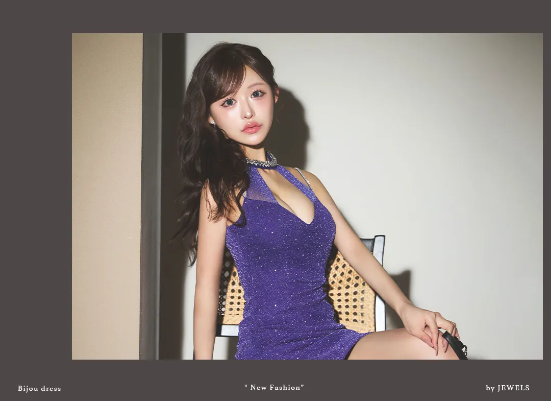 ビジューアメスリラメタイトミニドレス/キャバドレス3