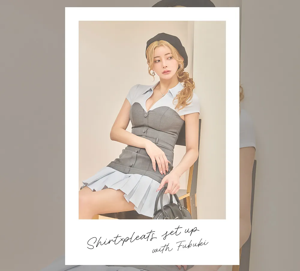 バイカラードッキングキャバドレス ディテール