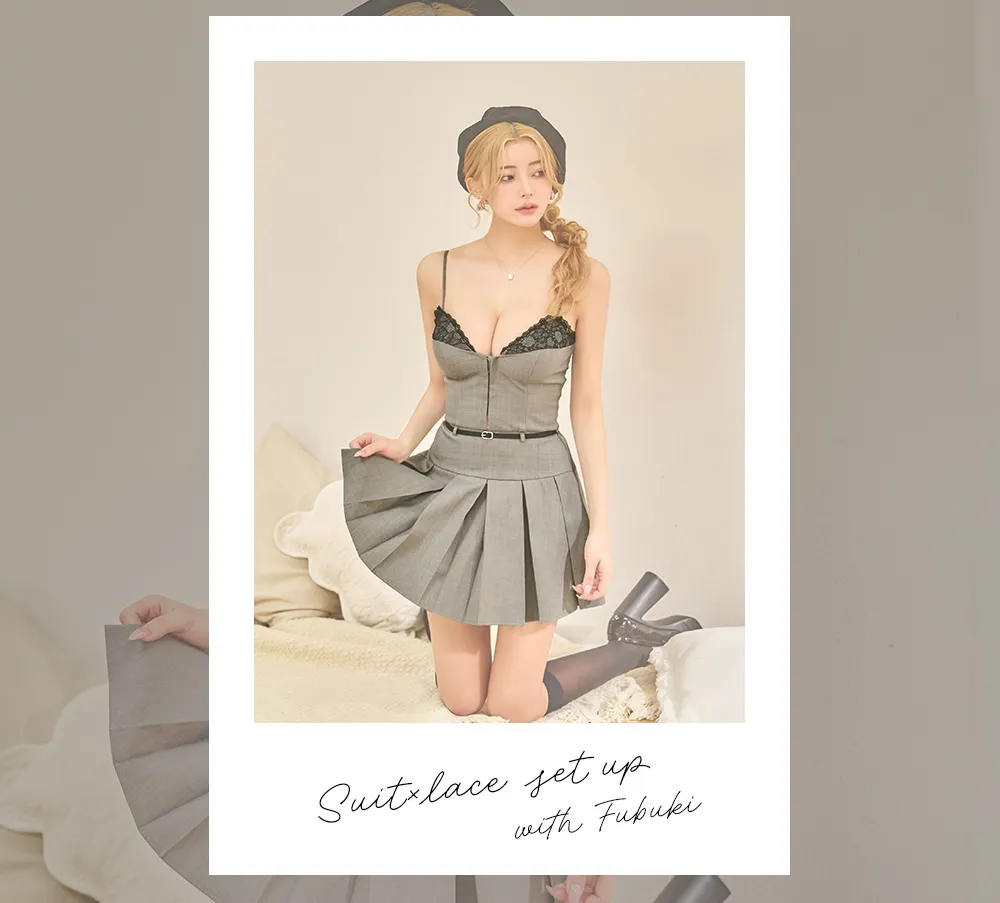 レースxスーツキャバドレス セットアップ ディテール