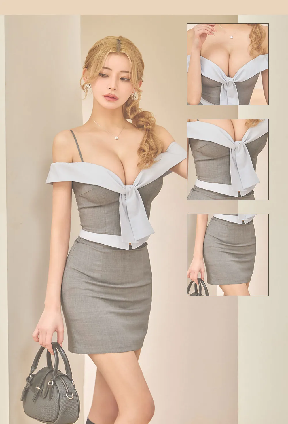 ブルータイ オフショルキャバドレス コーディネート