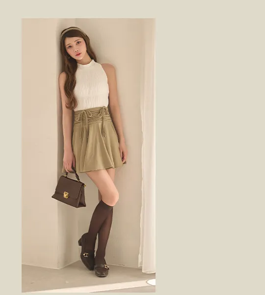 ウエストベルト風オフショルキャミミニドレス/キャバドレス5