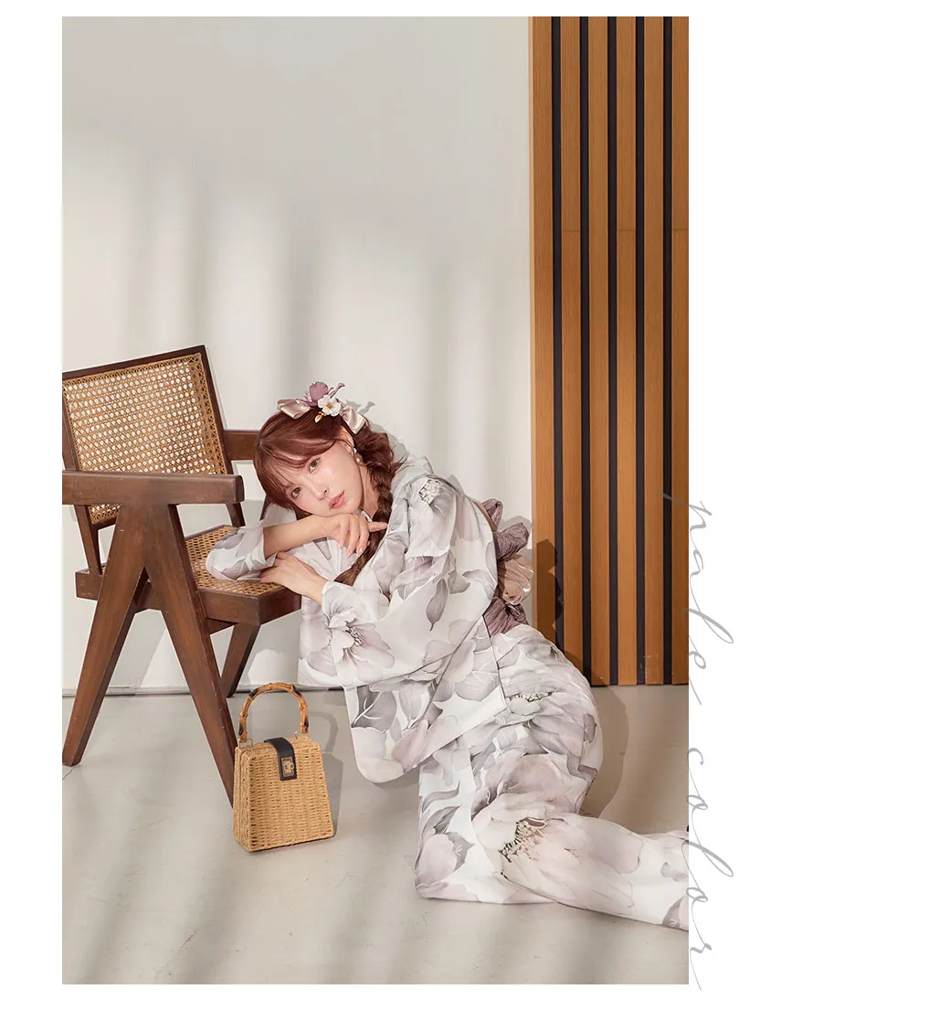 グレージュニュアンスピオニー浴衣3