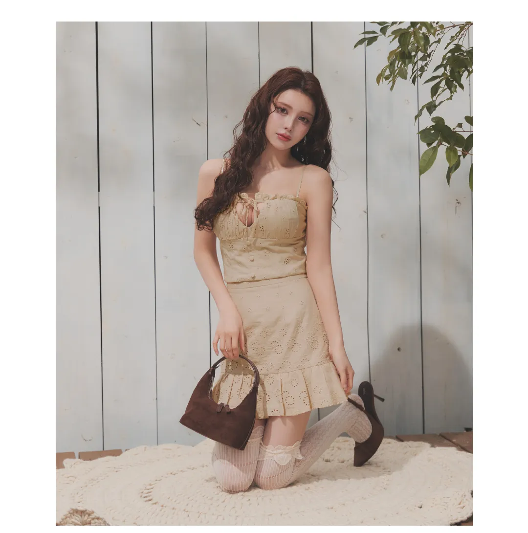 レース/キャミソール/リボン/ノースリーブ/セットアップ/ミニドレス/キャバドレス4