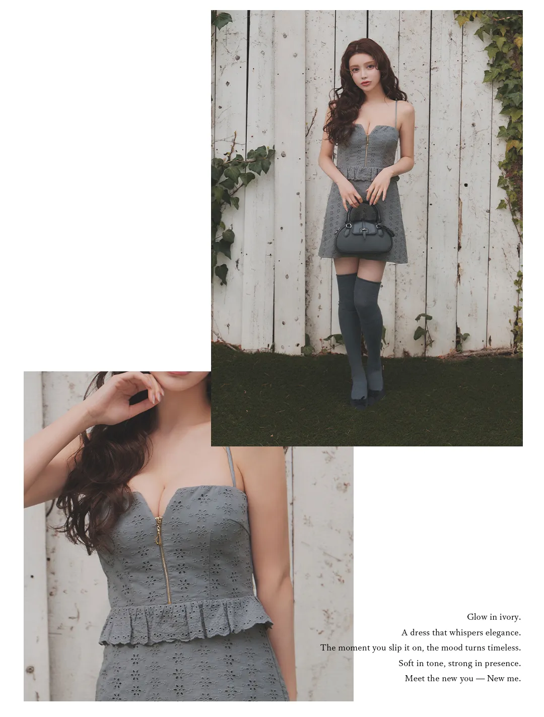 花柄/コットン/レース/フリル/フロントジップ/キャミソール/ペプラム/Aライン/ミニドレス/キャバドレス2