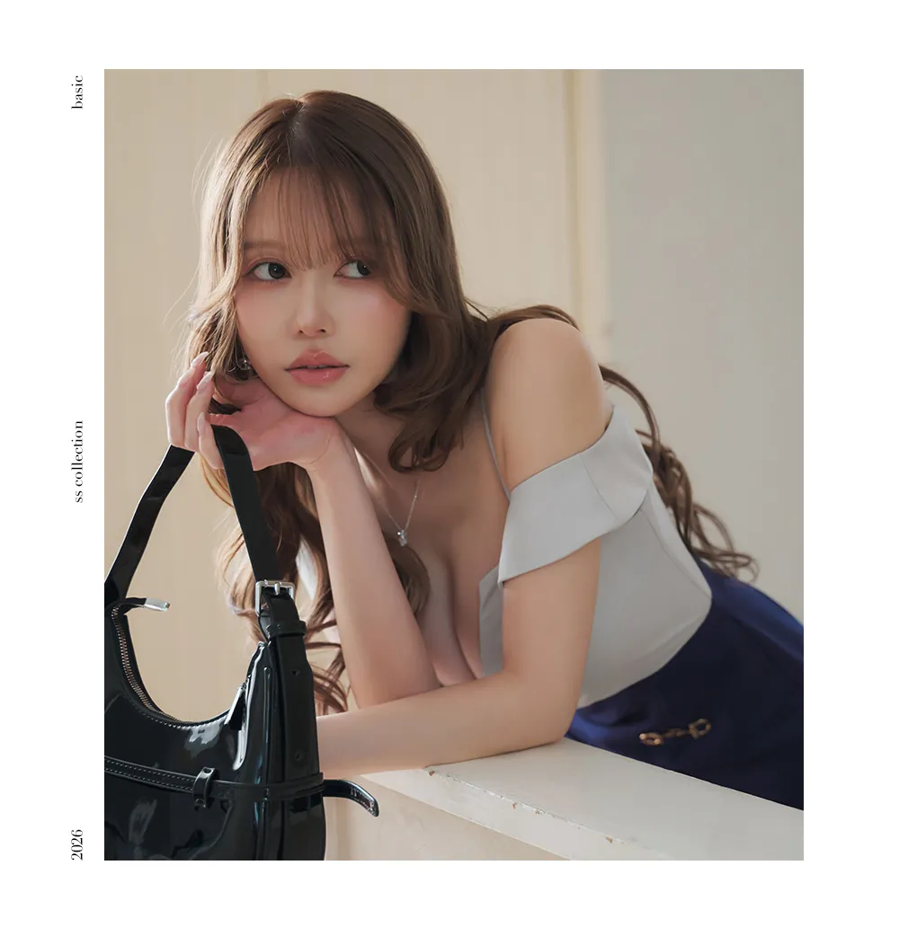ribbon V Neck ドレス 着用イメージ 4