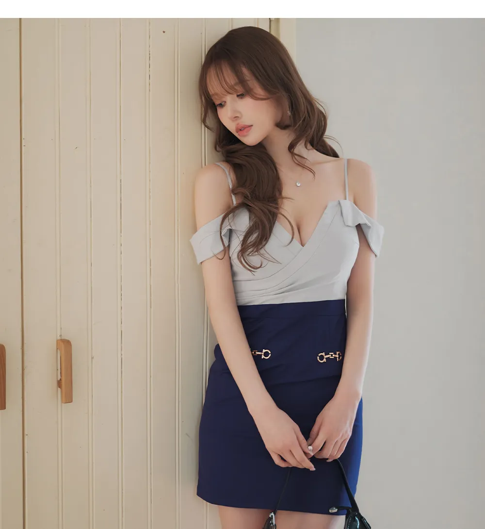 ribbon V Neck ドレス バックスタイル 4