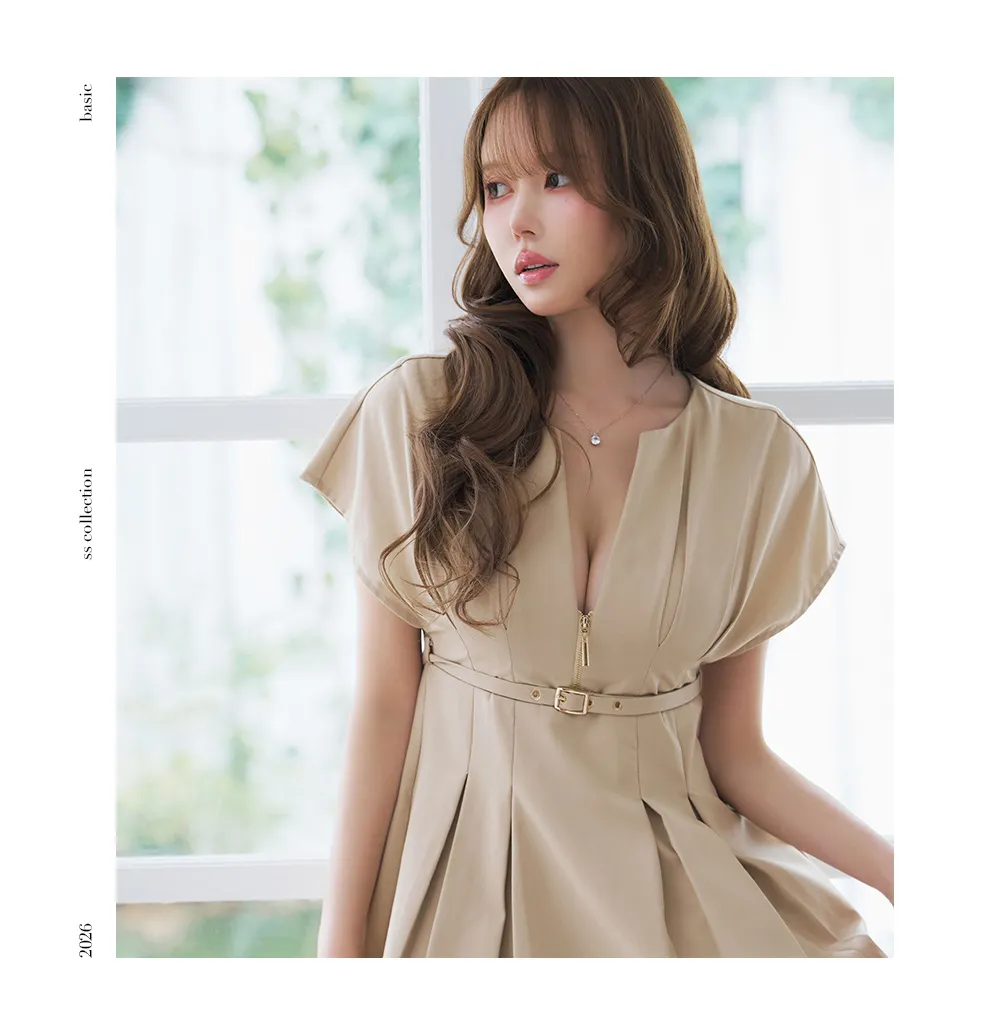 ribbon V Neck ドレス 着用イメージ 2