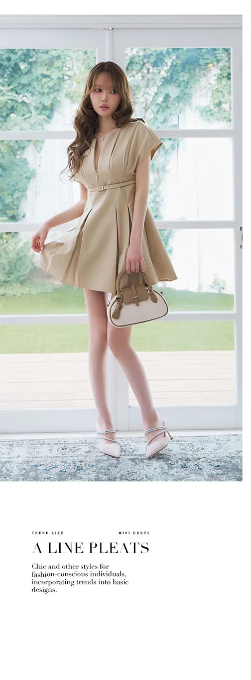 ribbon V Neck ドレス 詳細1 2