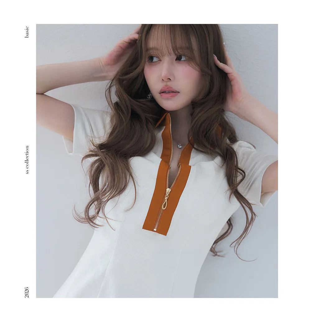 ribbon V Neck ドレス 着用イメージ 4