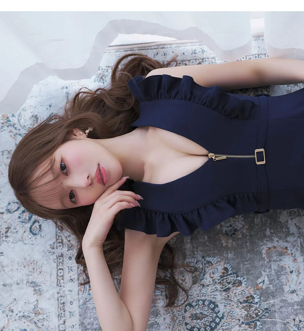 ribbon V Neck ドレス バックスタイル 3