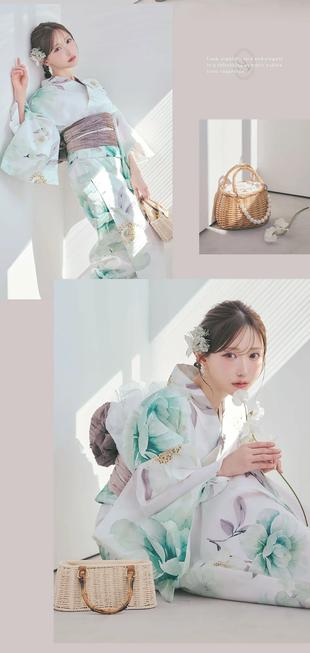 菅野結以が着る、PALE FLORAL浴衣-10