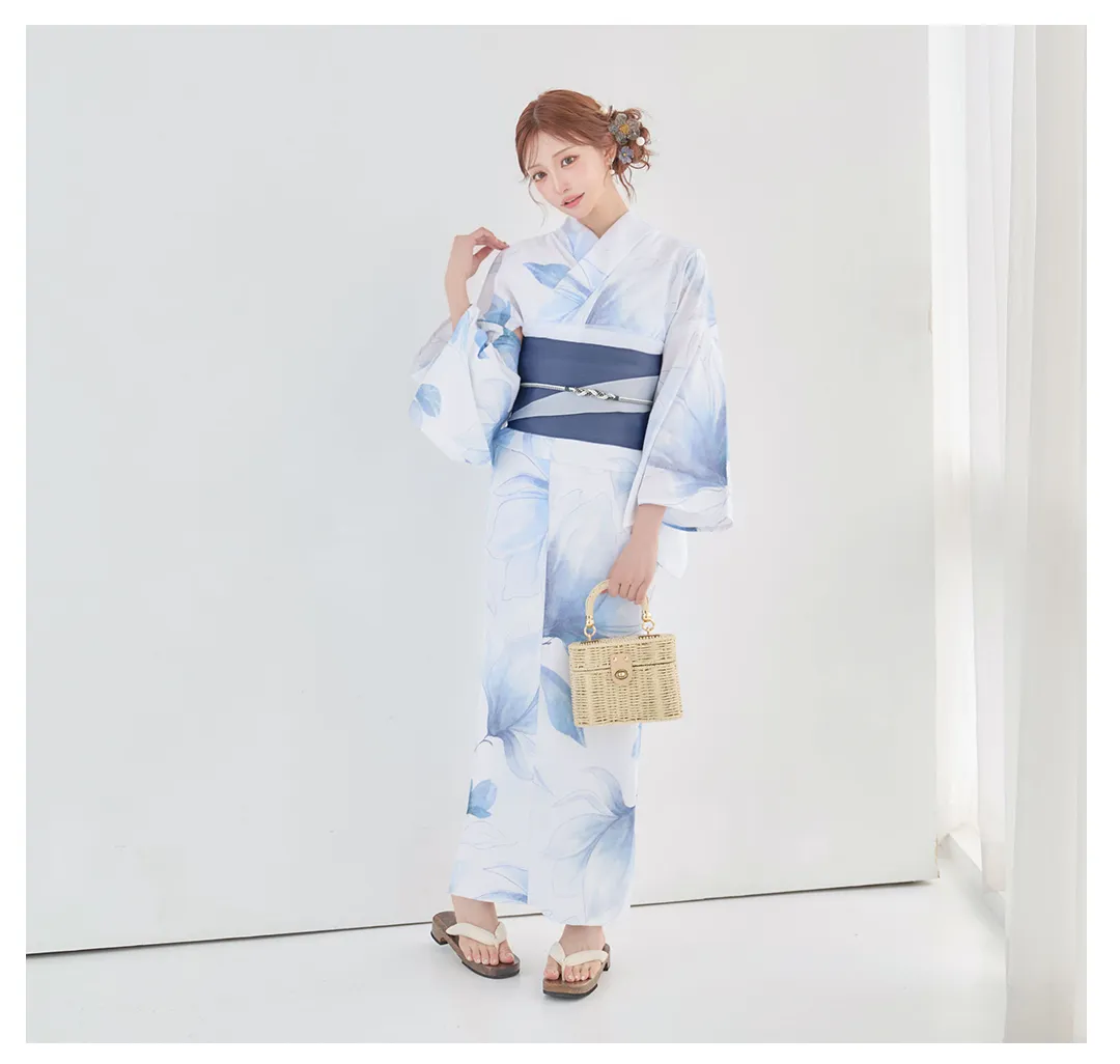 明日花キララ着用浴衣 Y-9384-wk 凛と咲く清涼蒼花浴衣