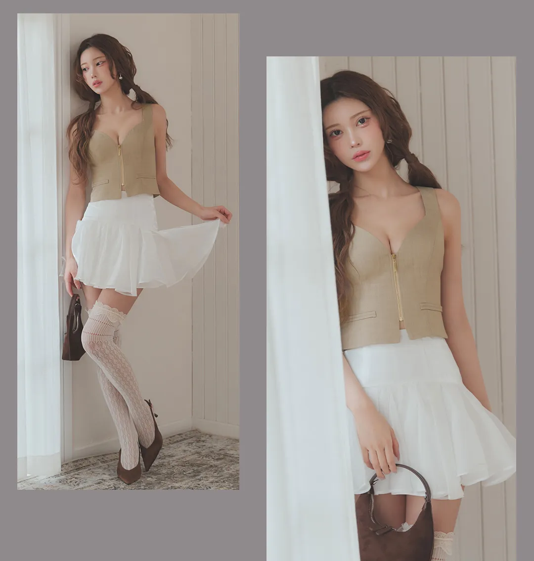 ノースリーブ/ジップアップ/セットアップ/フレアミニドレス/キャバドレス4