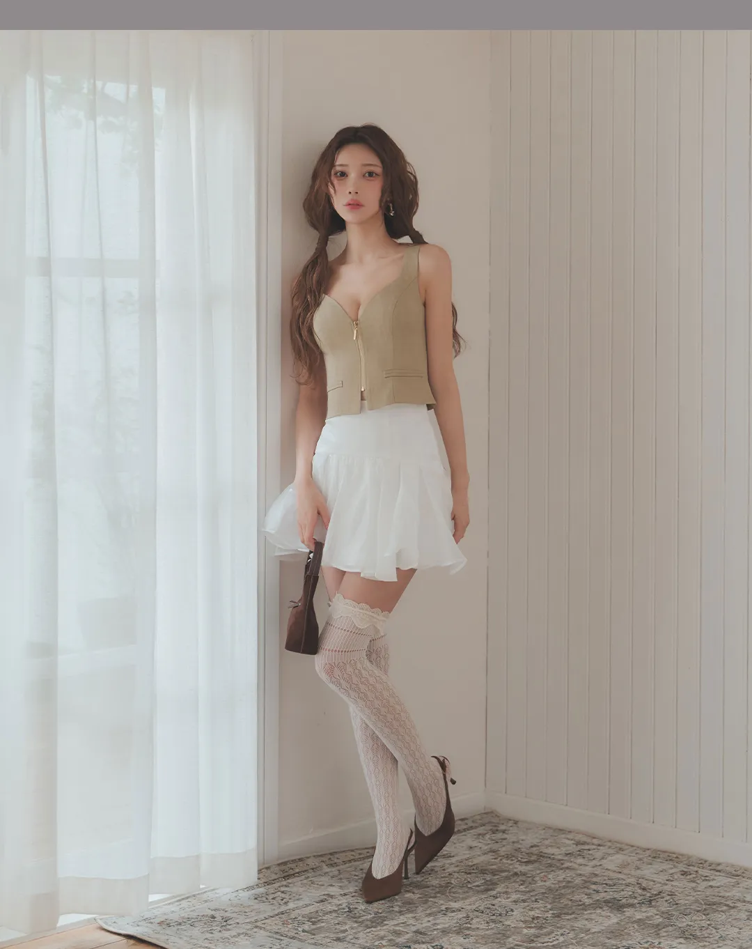 ノースリーブ/ジップアップ/セットアップ/フレアミニドレス/キャバドレス5