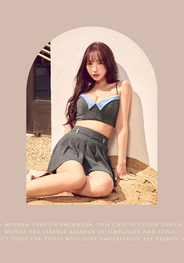 三上悠亜が着る、バイカラー水着-1