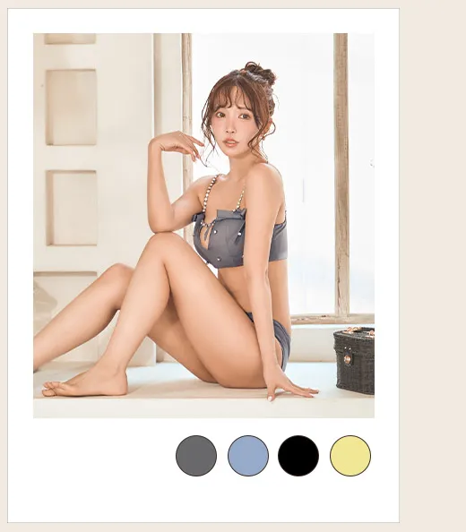 サイドリボンビジュースタッズビキニ