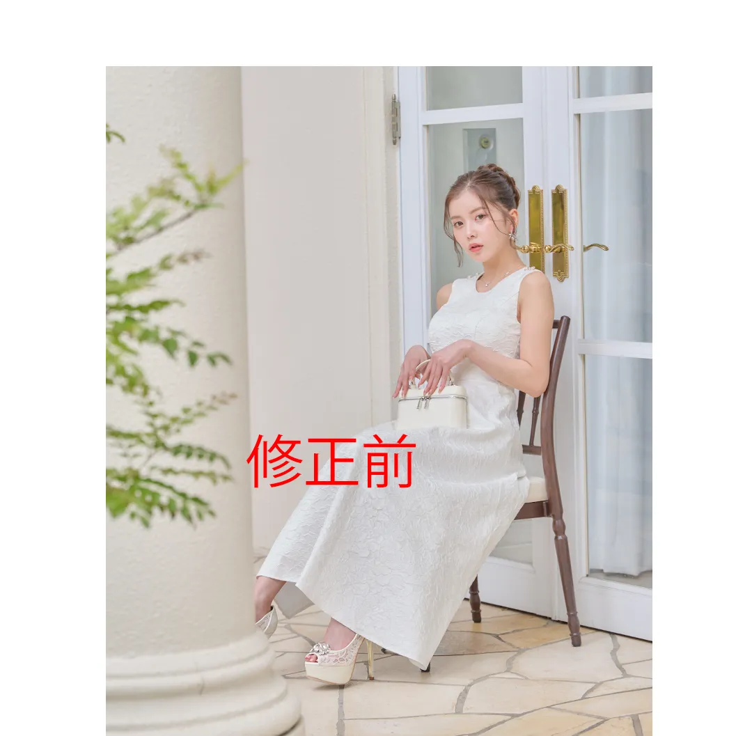 襟付き/スタッズ/リボン/谷間見せ/ドッキング/Aライン/ミニドレス/キャバドレス5