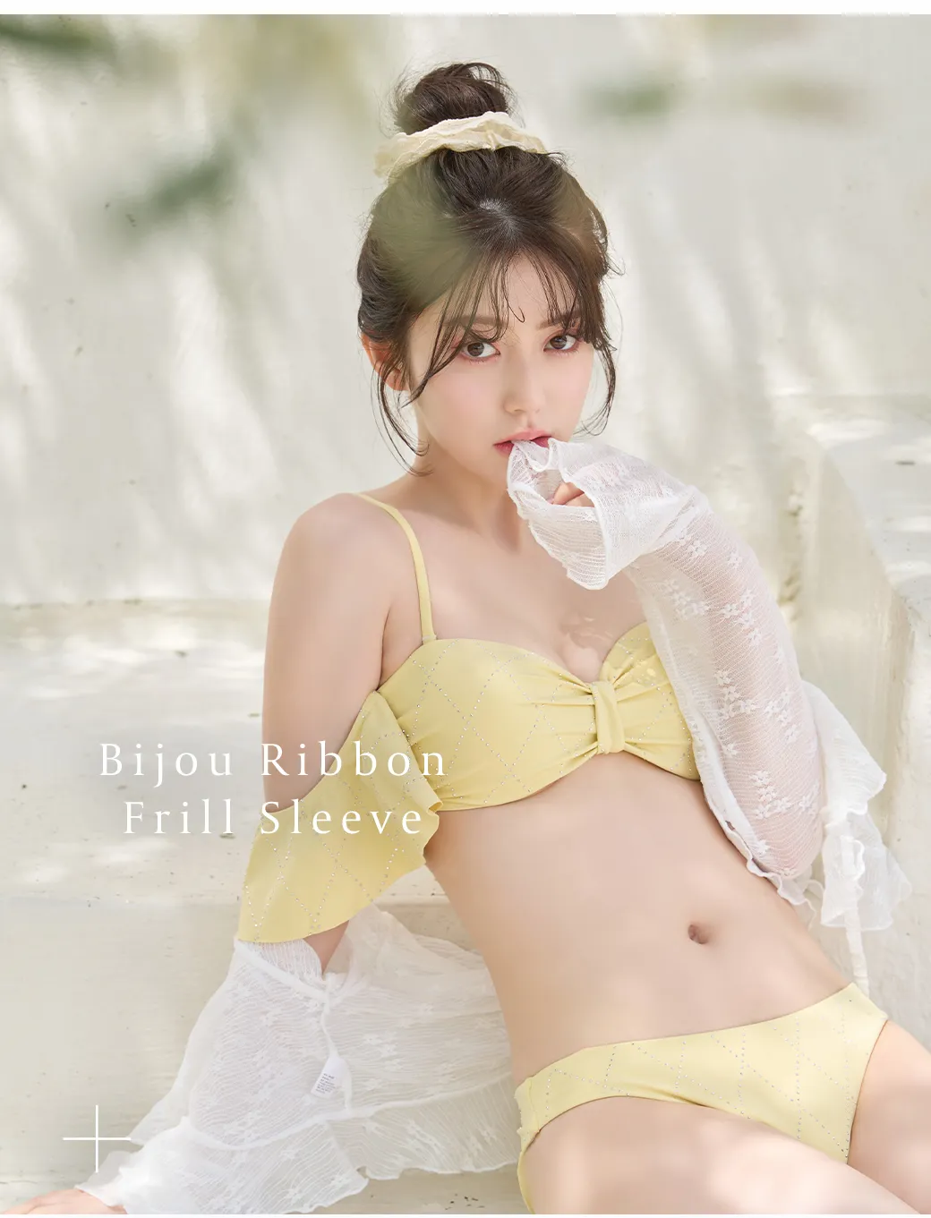 ビジューオフショルダーフリルビキニ