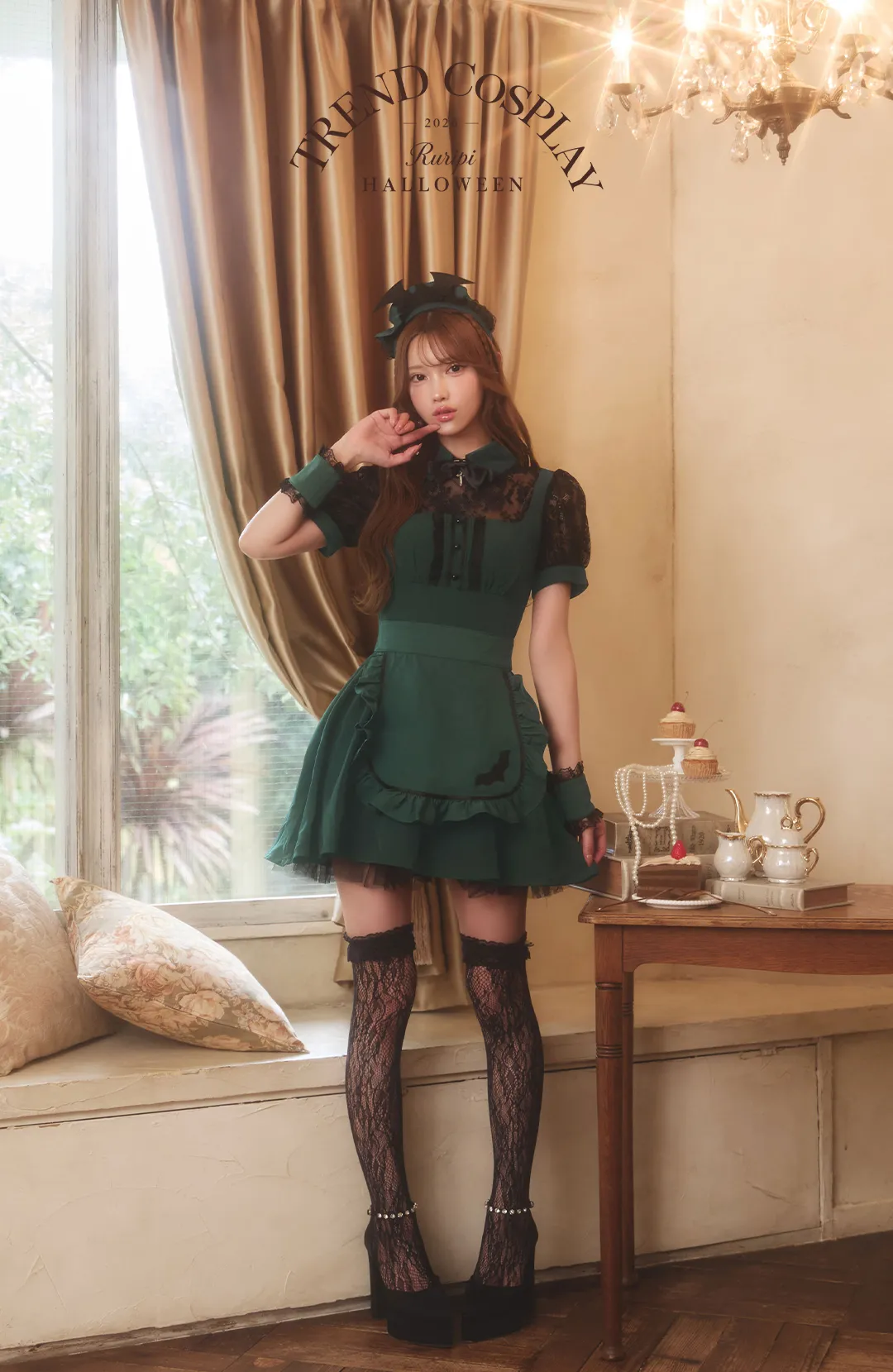 【ハロウィン】コウモリクラシカルメイド【コスプレ6点セット】 1