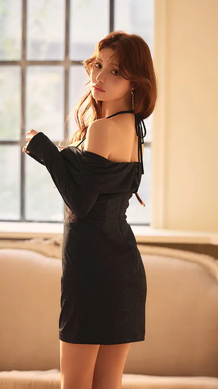 Black Lame Dress ディテール 1