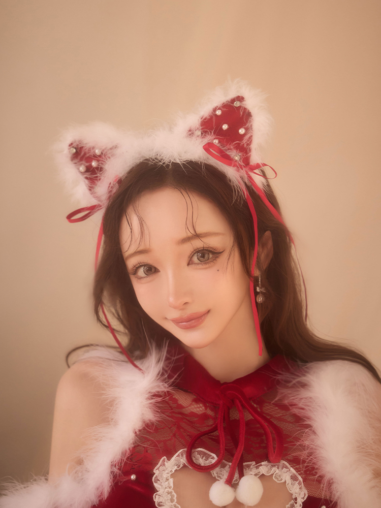 サンタ衣装 ねこ耳カチューシャ