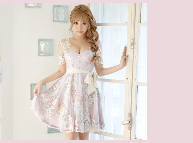 スモーキーピンク ドレス