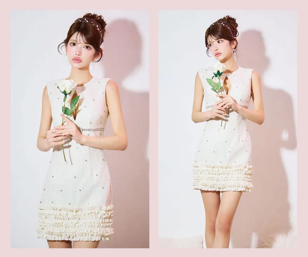 ノースリーブビジュードレス2