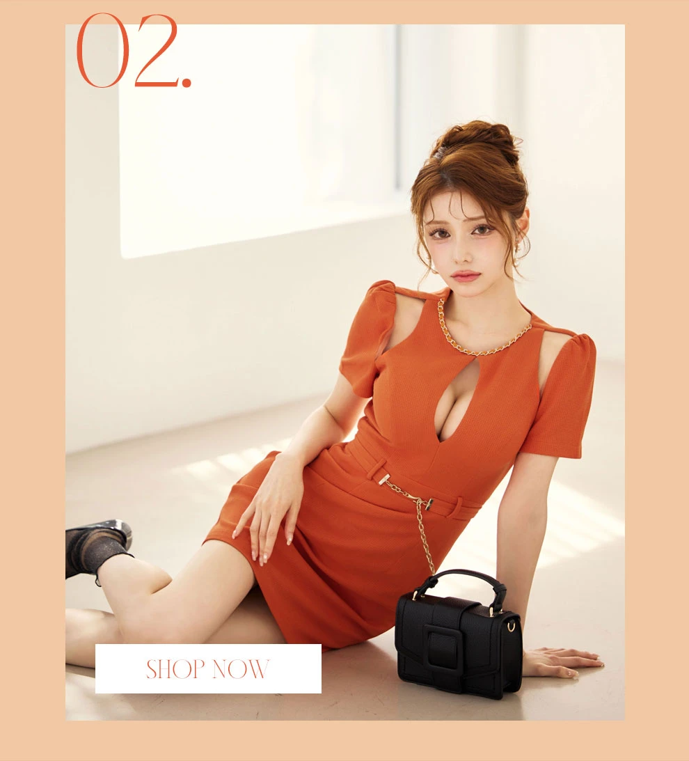 カッティングショート袖ドレス1